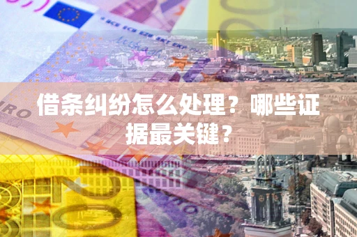 济南借条纠纷怎么处理？哪些证据最关键？