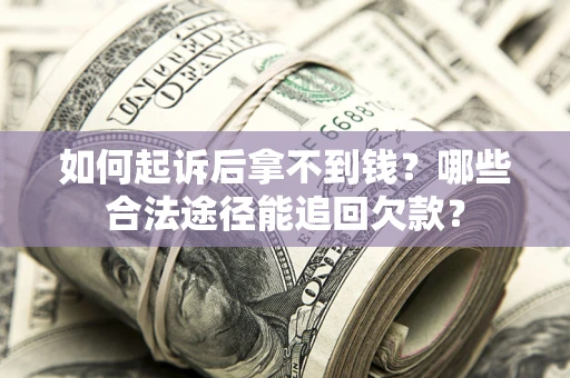济南如何起诉后拿不到钱？哪些合法途径能追回欠款？