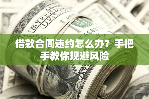 济南借款合同违约怎么办？手把手教你规避风险