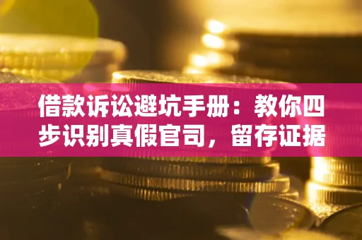 济南借款诉讼避坑手册：教你四步识别真假官司，留存证据不踩雷
