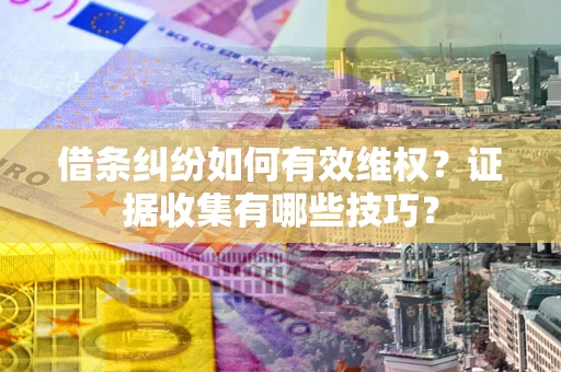济南借条纠纷如何有效维权？证据收集有哪些技巧？